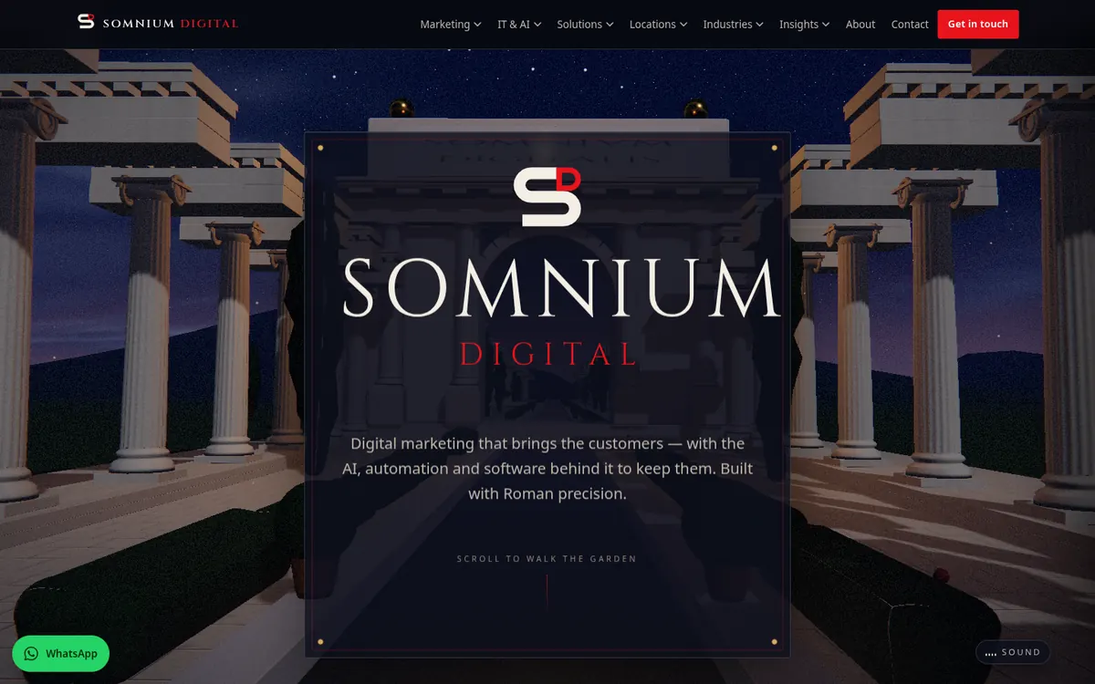 The Somnium Digital website home page